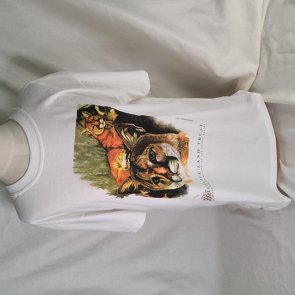 Humane society wildlife cougar tiger Land trust tshirt tee shirt top L - Picture 2 of 3